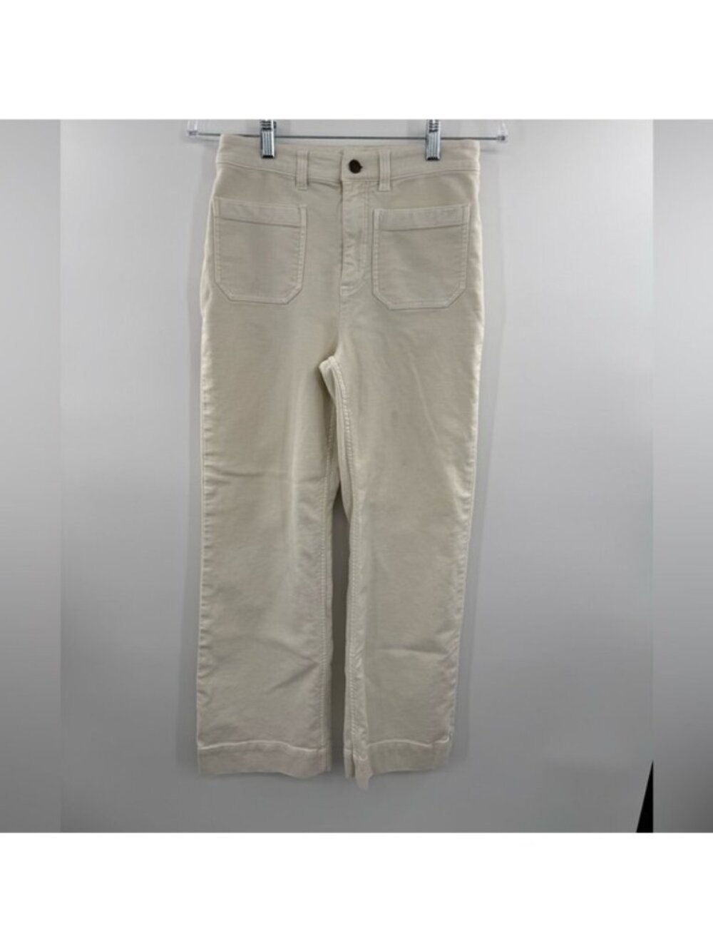 Faherty Women’s Cream Denim Jeans Size 26 Straight Leg Mid Rise Stretch